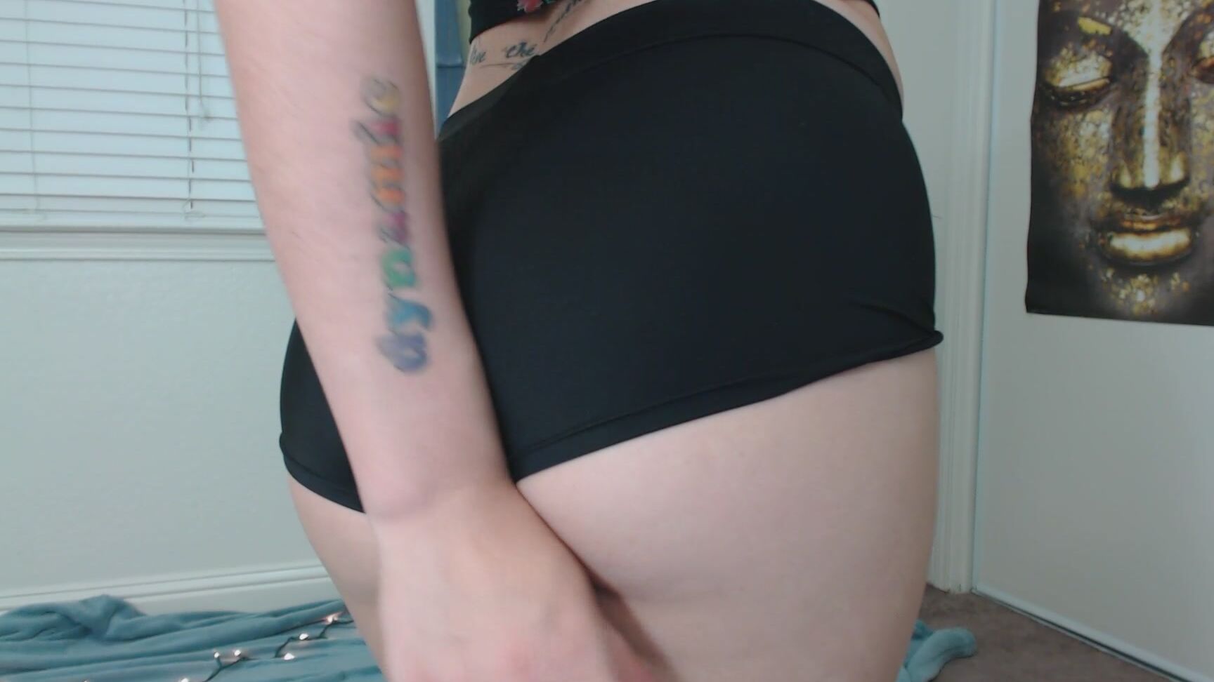 Goddess Green Eyed Financial Domination Crop Top Boy Shorts