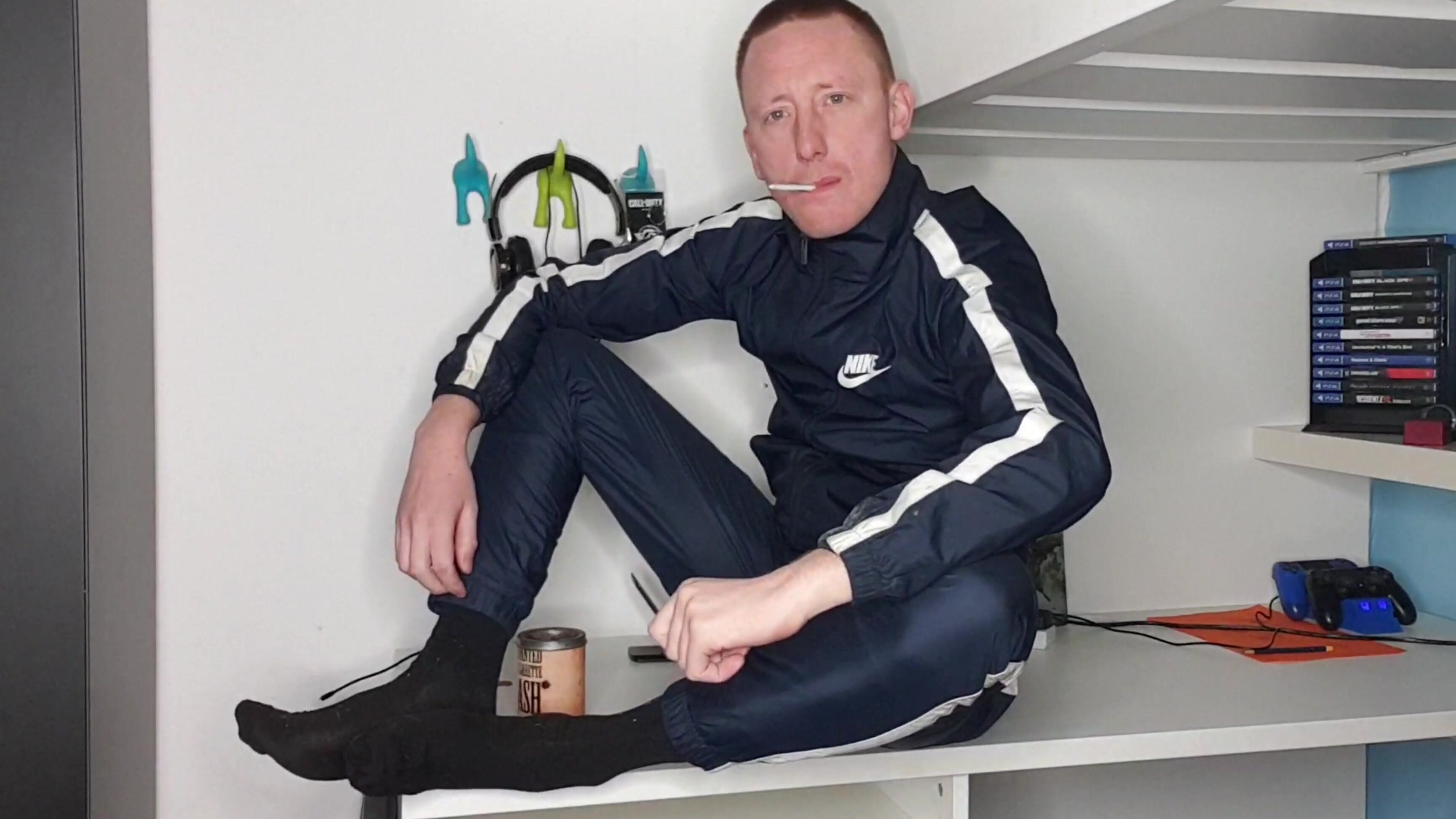 Tomtompics Short Video Smoking In My Shiny Nike Tracksuit Mins