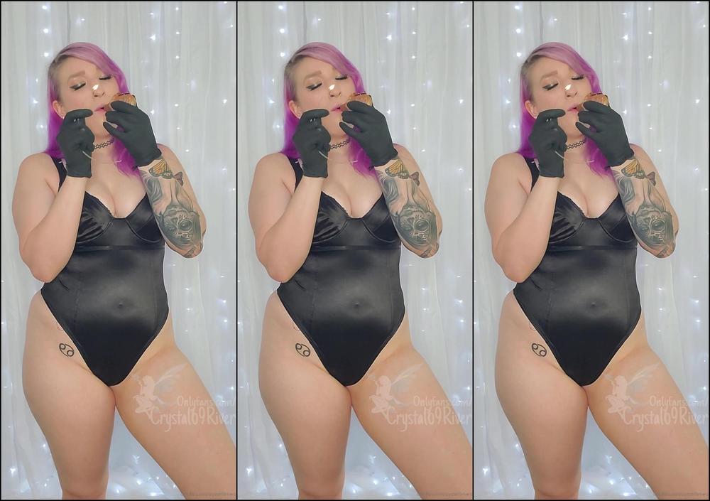 Crystal Rivers Smoking With Latex Gloves On