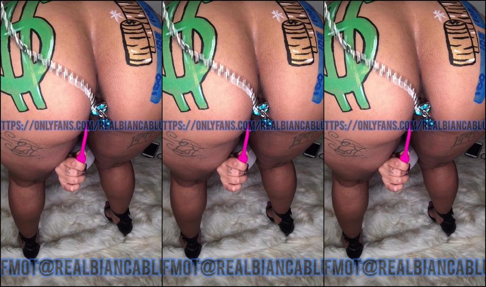 Realbiancablu New Full Bodypaint Show I Put This Ass On A Leash My Lush Had My Bells Clinging