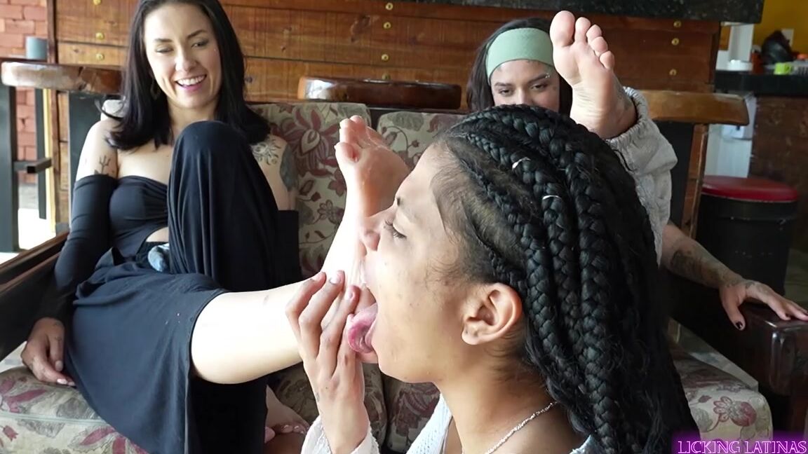 licking latinas feet maria and nika our new entertainment is to humiliate you Clips4Sale