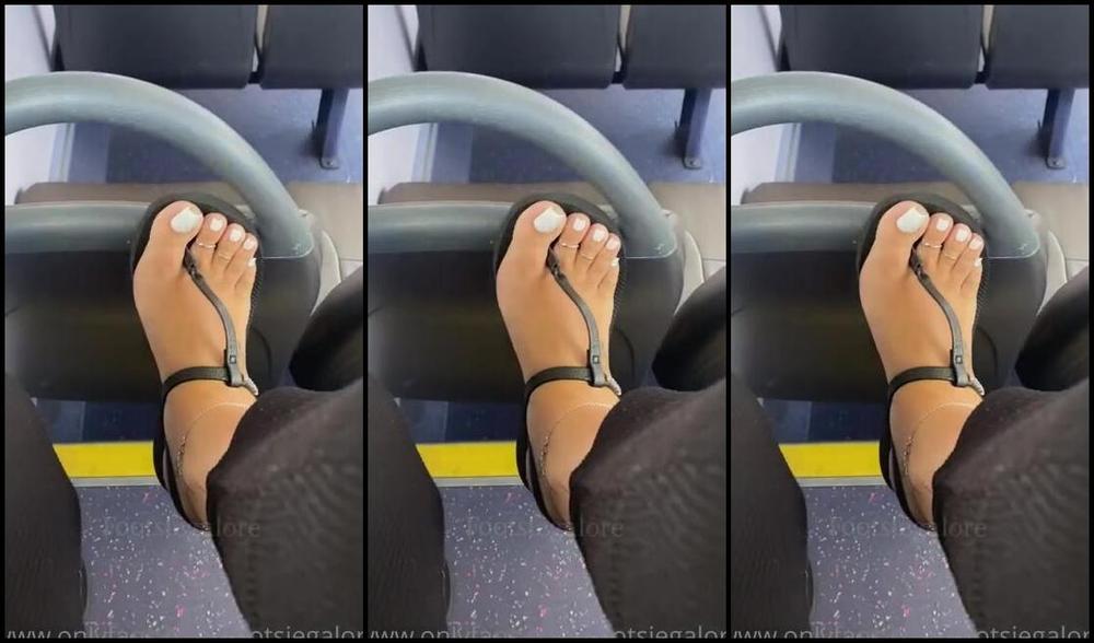 Footsiegalore Onlyfans Pre Lockdown Bus Tease White Toes T Strap Sandals And A Coffee Why Do I Love To See People Star Xko