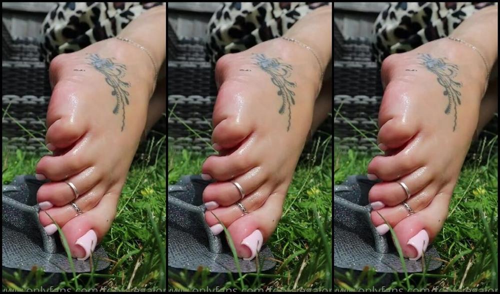 Footsiegalore Onlyfans Super Oily Slippery Saturday Outdoor Flip Flop Play Slip And Slide Down These Wrinkled Soles Sum