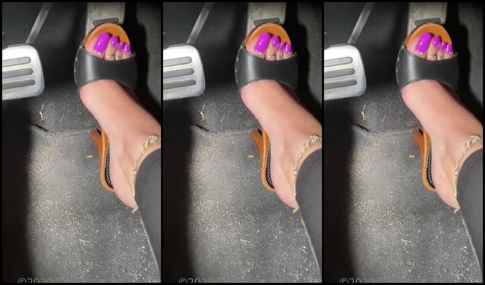 Tatianasnaughtytoes Nicknamed Tatianasnaughtytoes Onlyfans New 20200911 Purple Pedicure Pedal Pumping Mules1 Just Went Out For Lunch And Wanted To Show You