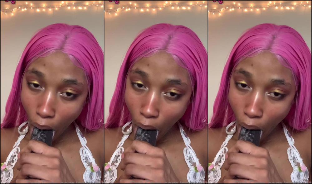 Softtitlita Watch Me Gag And Spit On My Brand New Brown Black Dildo It Turns Me On So Much I Bust Out