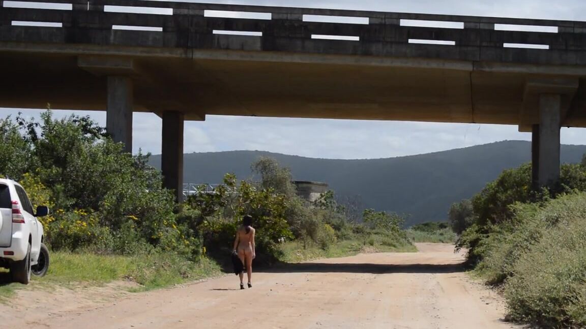 Daring Desire Walking Naked on open road under a bridge Pornhub