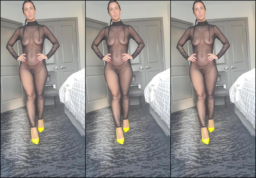 Laurenthegaqueen Sheer Body Suit Toe Sucking Neon Yellow Heels
