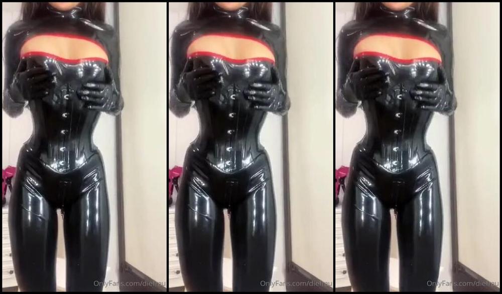 Evil Woman Aka Evilwoman Onlyfans Black Latex Catsuit Teasingp