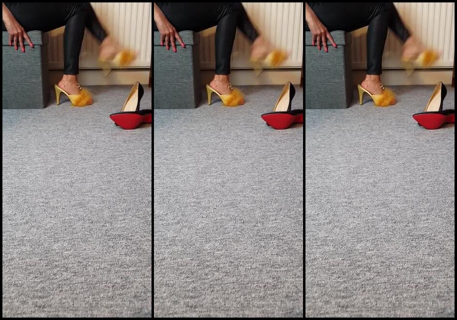 Feetbysherri Onlyfans Yellow Feathery Heels