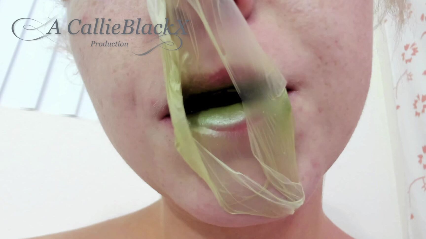 Callie Black Topless Bubble Blowing Brat