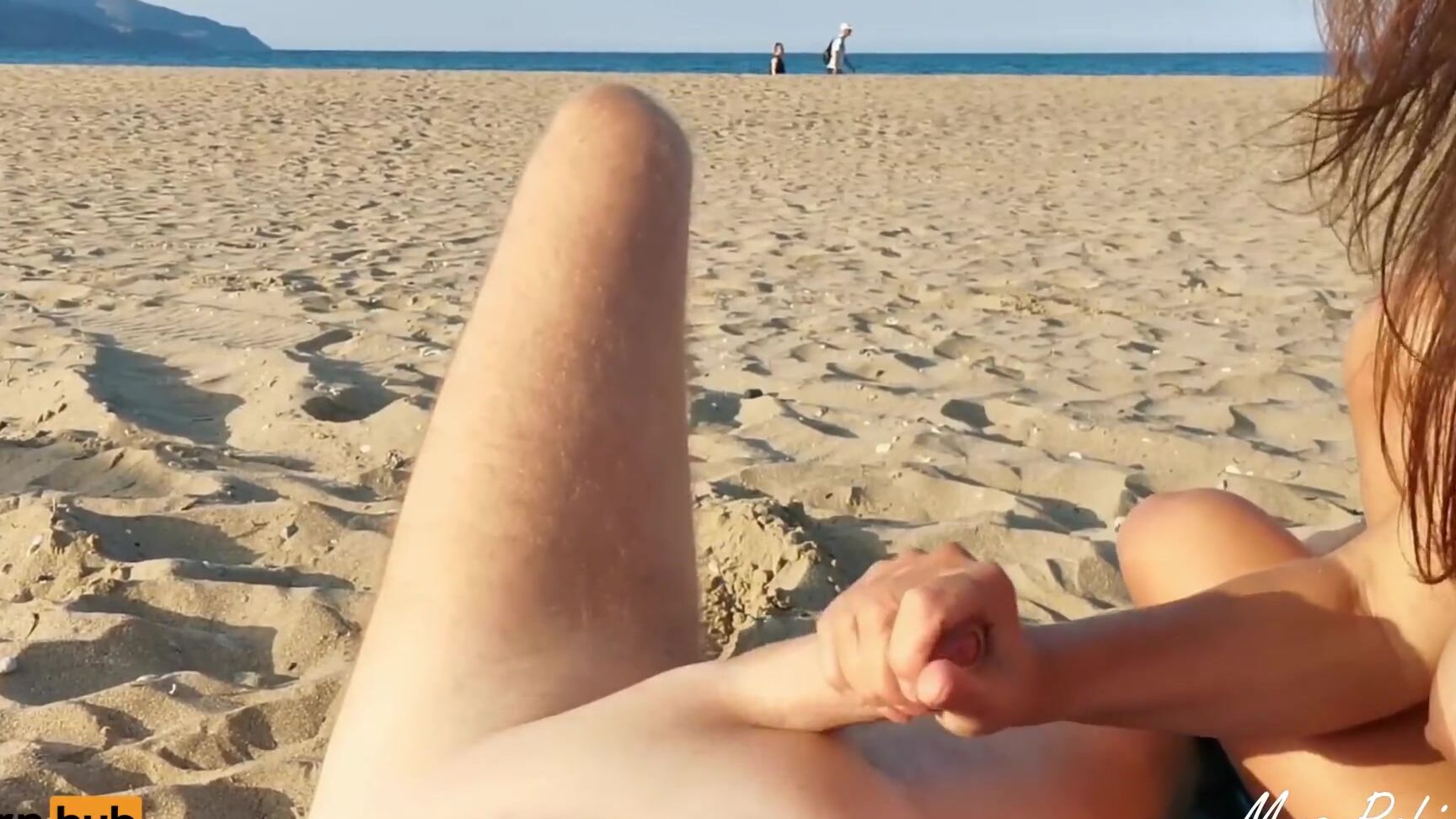 Mrs Robinson EXTREME Public Exhibitionist Handjob, clothed people walking by Pornhub