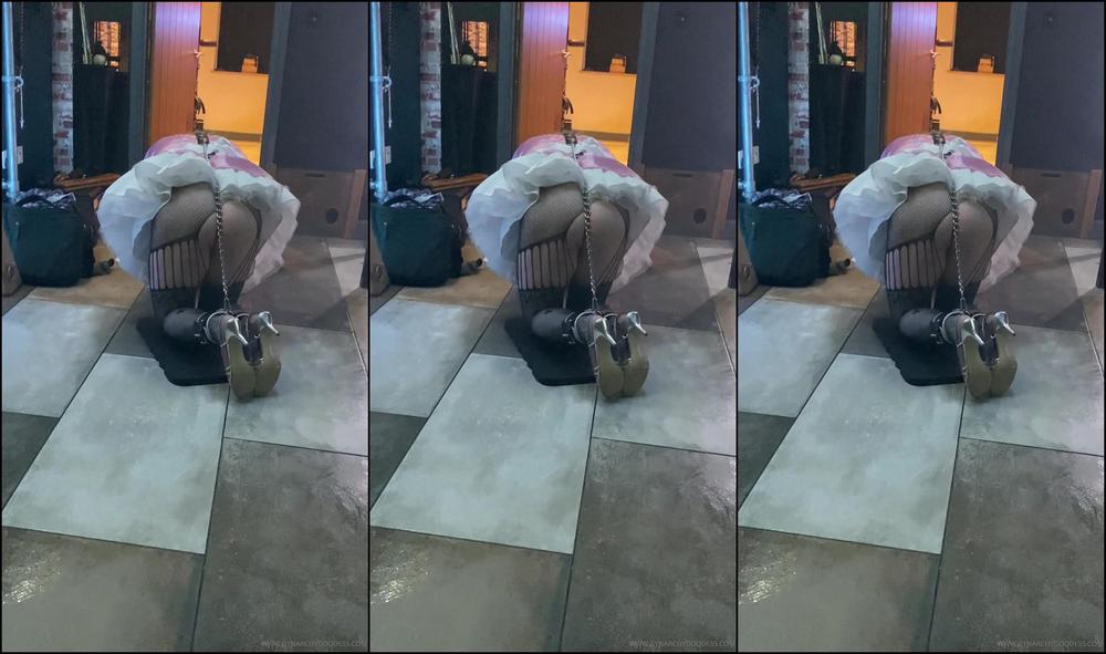 Goddess Gynarchy Sissy Maid Cleaning Away In Very Restrictive Bondage