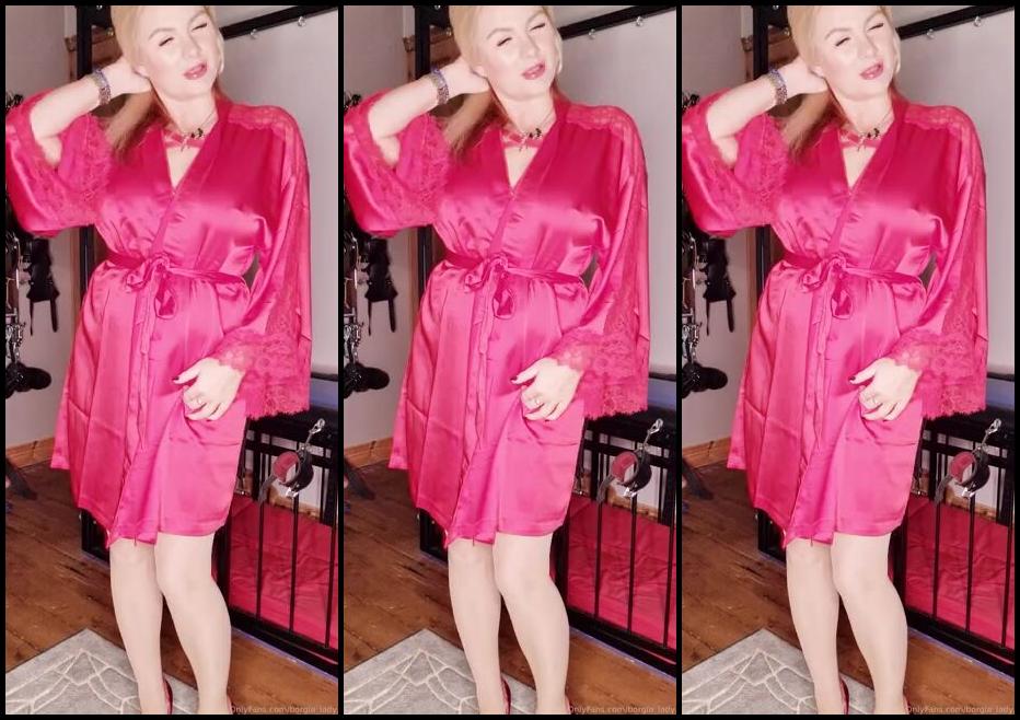 Lady Sara Borgia Onlyfans Red Satin Victoria Secret Stockings Louboutins