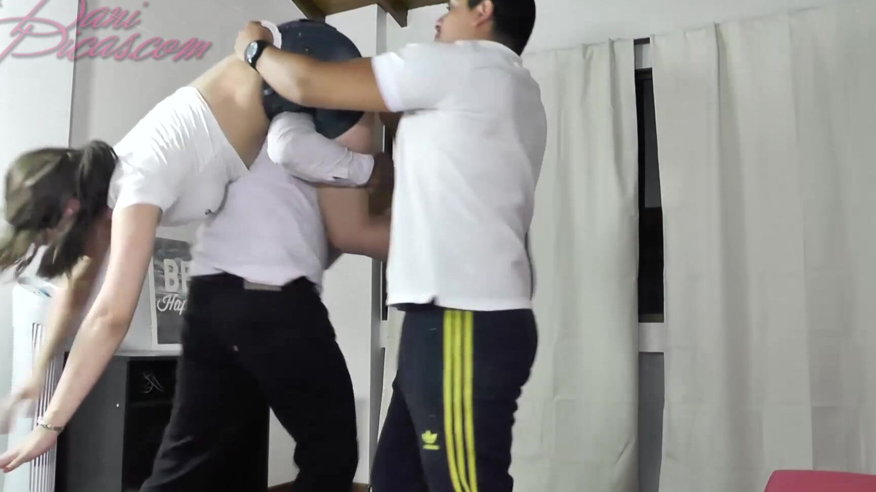 Wedgied By Two Guys White Cotton Dani Picas