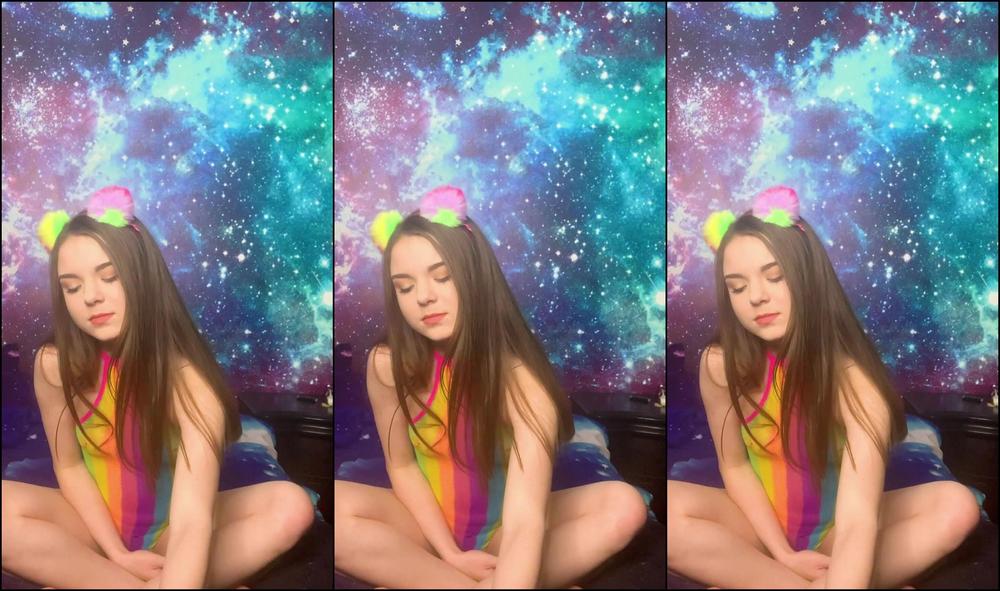 Meganmarxxx Smoke And Tease In Rainbow Lingerie