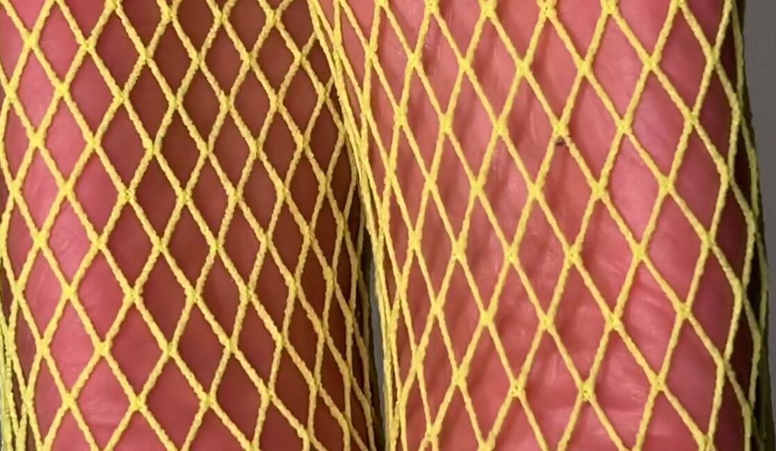 Fishnets, Feet, Soles, Foot Fetish, Ebony Foot Fetish, SFW french pedicure in fishnets ManyVids