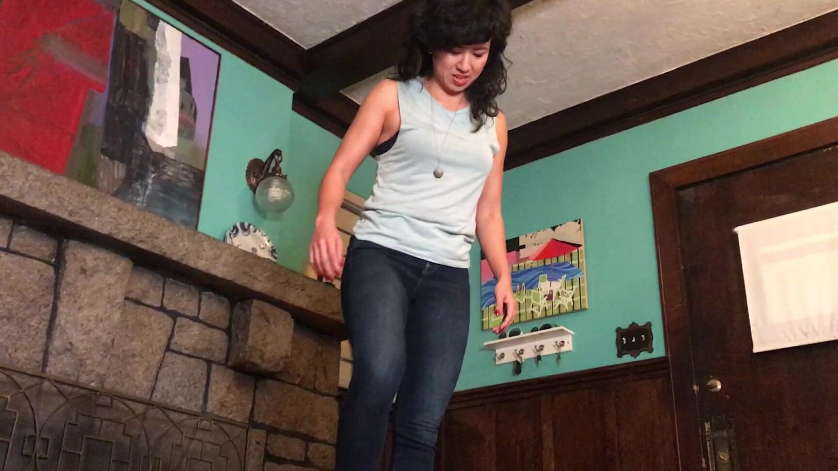 Mistress Lucy Khan Blue Jean Barefoot Ball Stomping Manyvids