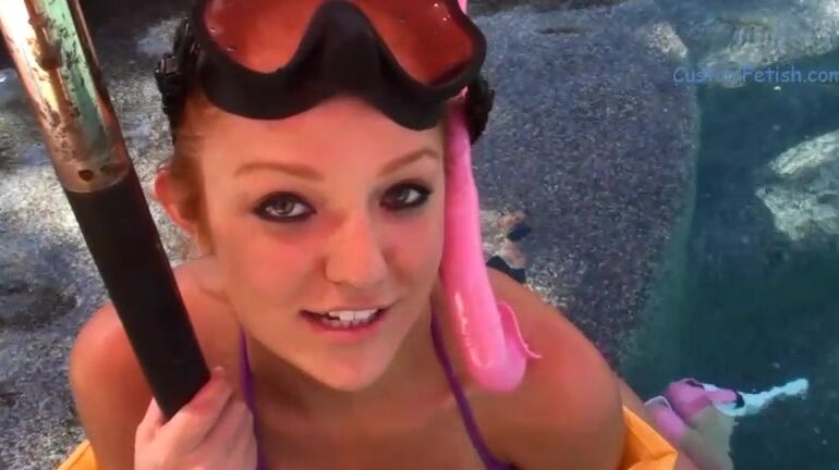 Custom Fetish Farrahs Dive Mask Pool Masturbation