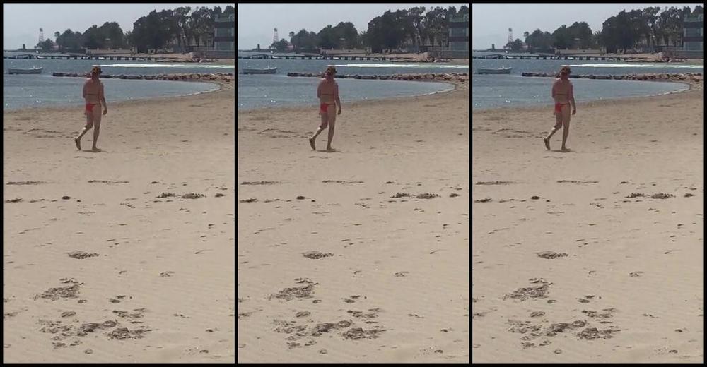 Ladydarkangeluk Onlyfans Making My Sub Walk Along The Beach In A Very Tiny Bikini We Just Bought At The Shops