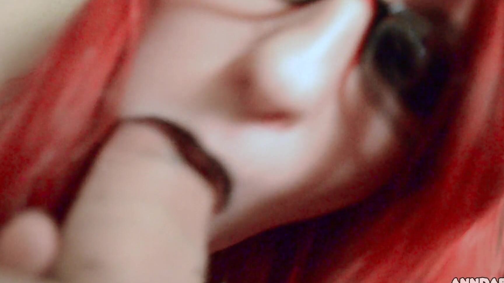 Anndarcy Gothic Girl With Red Hair And Glasses Gets Facial Cumshot