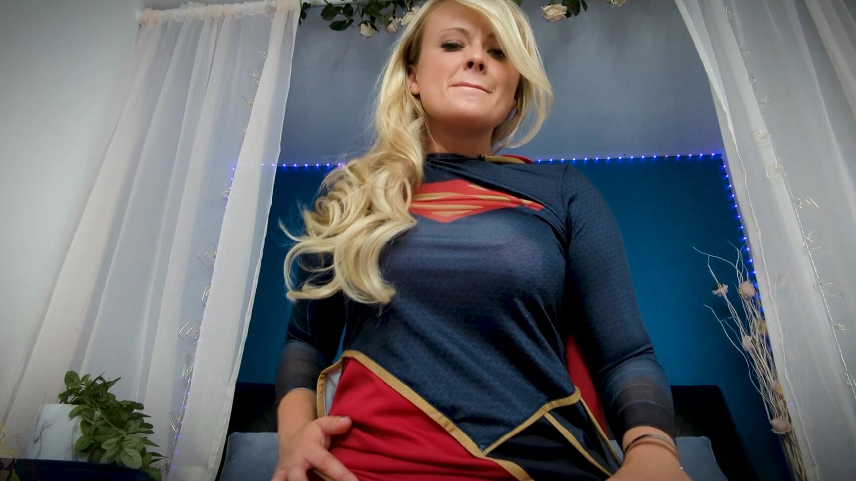 "PeachySkye" big tits, blonde, jerk off instruction, joi, tit play Supergirl Gets Her Pleasure manyvids