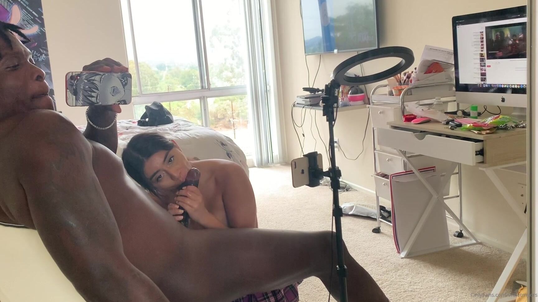 Violetmyers Giving His Big Cock Some Sloppy Toppy