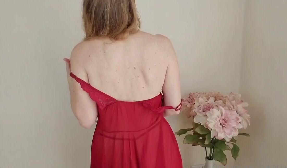 Sharon Janney aka sharonjanney OnlyFans - Red night slip and lac OnlyFans