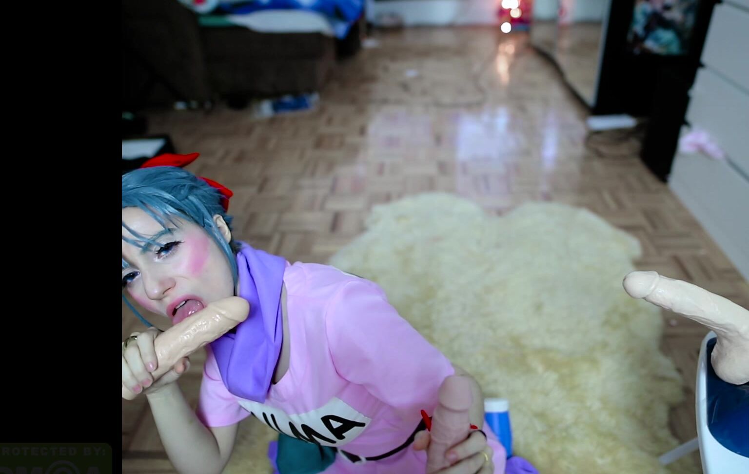 Anime, Blowjob, Cosplay, Gangbangs, Odd Insertions lana rain bulma tries to hide the dragon balls ManyVids
