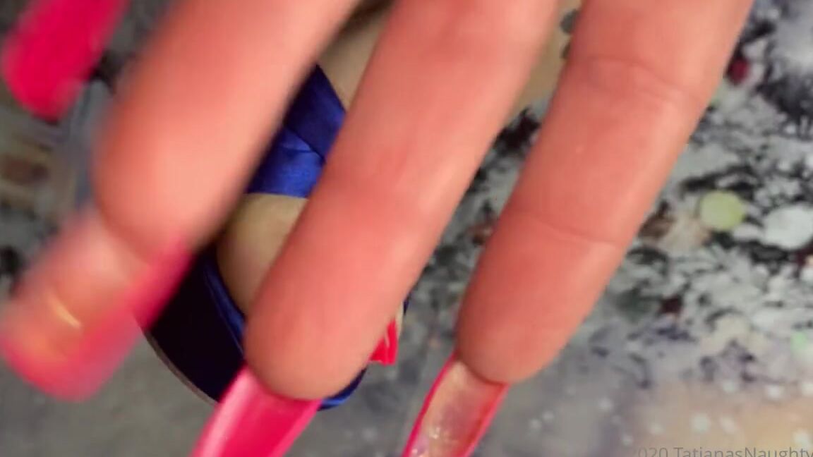 Tatianasnaughtytoes Nicknamed Tatianasnaughtytoes Onlyfans New 20201218 Hot Pink Pedicure Blue High Heels1 My Long Hot Pink Toenails In My Blue High Heels