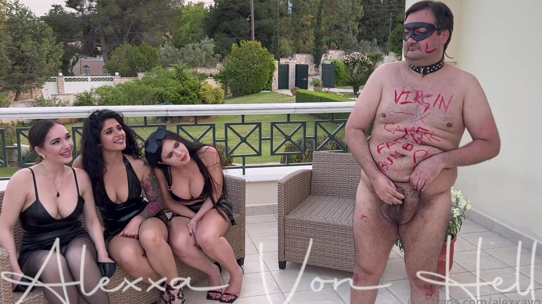 Mistress Alexxa Von Hell Ugly Fat Small Cock Get His First Bj Obey Angelina Sophia Sahara