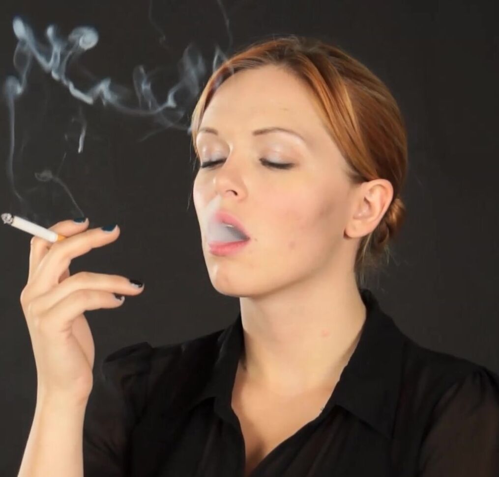 Custom Fetish Amy Smokes On Black Background