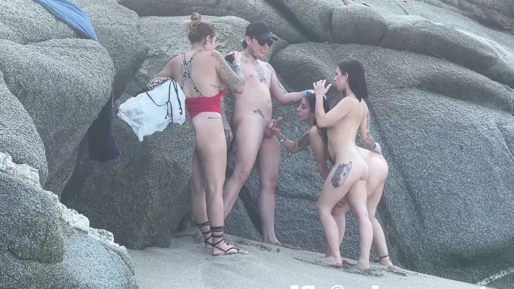 Lesbians, Tattoos, Threesome, Voyeur, Voyeur Beach katty blake a spy discovers us fucking in beach ManyVids