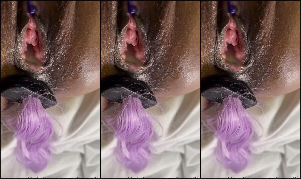 Butt Plug, Close-Ups, Masturbation, Black & Ebony, Amateur close up of pussy pony tail butt plug ManyVids