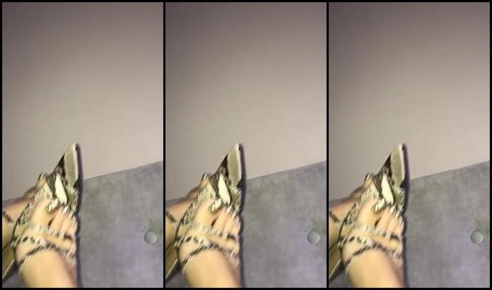 Footsiegalore Onlyfans Only Fans Exclusive Sexy Snake Print Heel Dangle Video