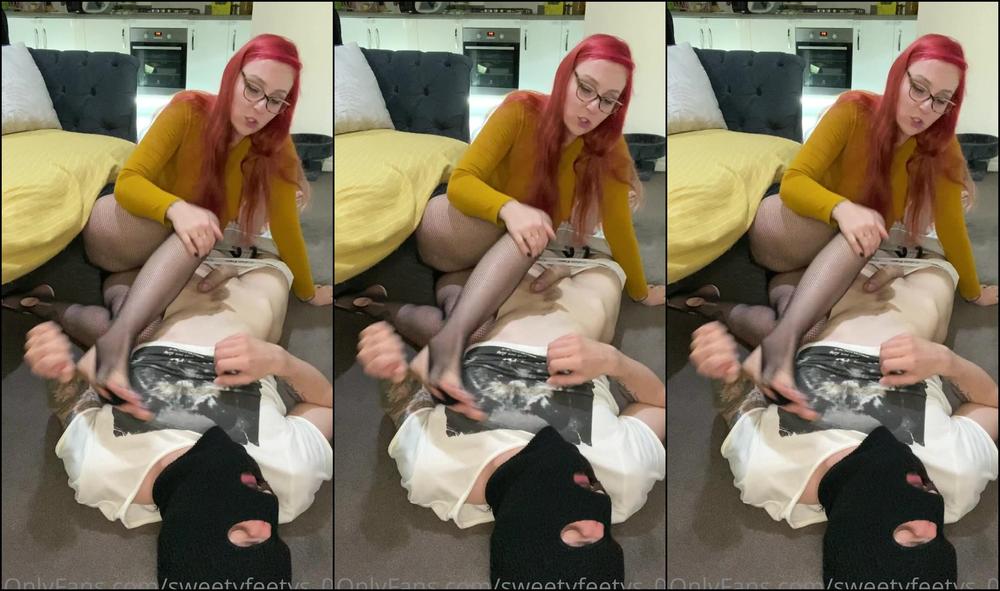 Sweetyfeetys Slave Training Part Giving Him Handjob