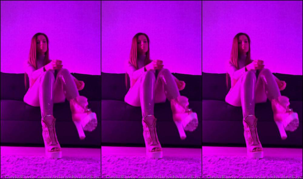 Olgachulitskaya I Know You Like Me In Shiny Vinyl Catsuit I Think The Pink One Suits Me Very Wel