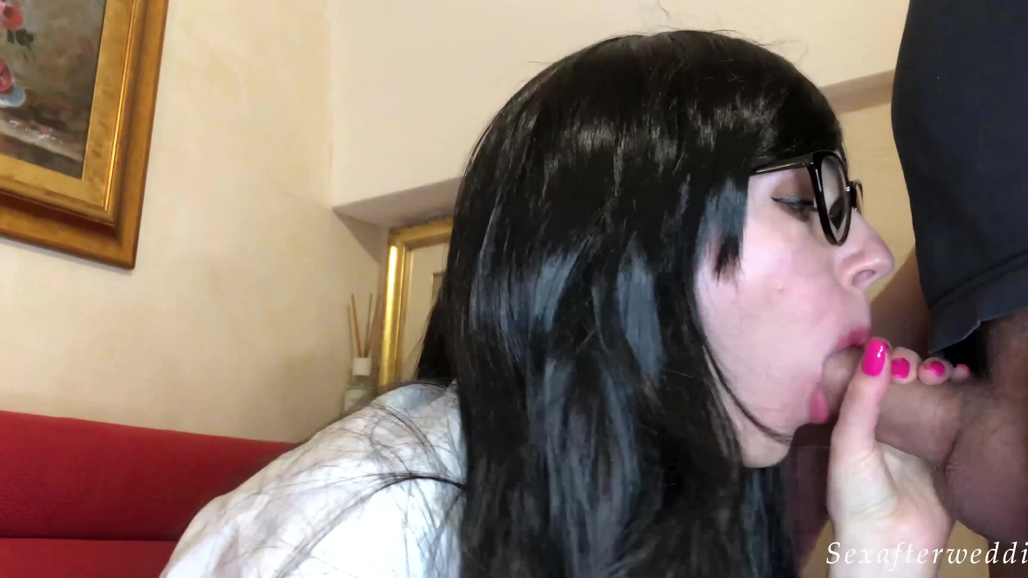 Sexafterwedding Secretary Got Sucked Her Boss Big Cumshot On Glasses