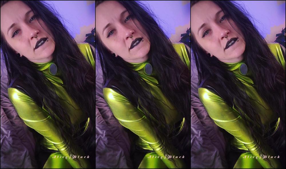 "Alice Black" Cosplay, Shego, Jerk Off Instruction, Dirty Talk, Amateur, Black Lipstick, Goth, Cum Countdown, Dirty Talk Joi, Alice Black, Cock Tease, Non Nude, Suggest Alice Black Shego wants your big creamy load Jerk off instructions with AliceBlac