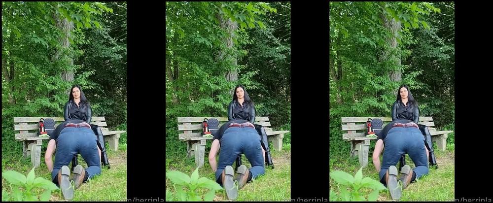 Herrinlady Onlyfans Mein Lederschwein Durfte Mir Auf Der Bank Im Wald Die Stiefel Polieren Und Den Dreck Vonp