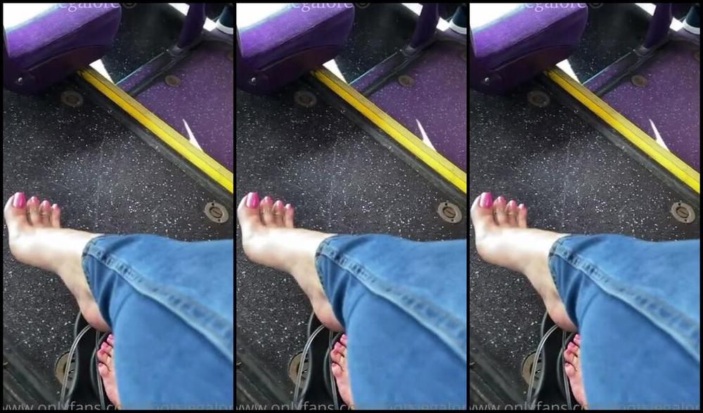Footsiegalore Onlyfans Dangling These Flip Flops On The Bus Keep Watching To See Up Close And How Dirty My Soles Are From