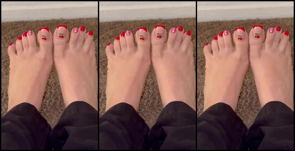 Dafootgoddess1 12 14 2024 Onlyfans Video The Closeups On This Red Cherry Pedicure Is To Die For Happy Saturday