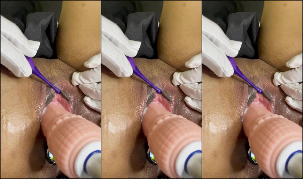 Foxxpink Fresh Shaved Pussy Getting Fucked Hard By My Machine