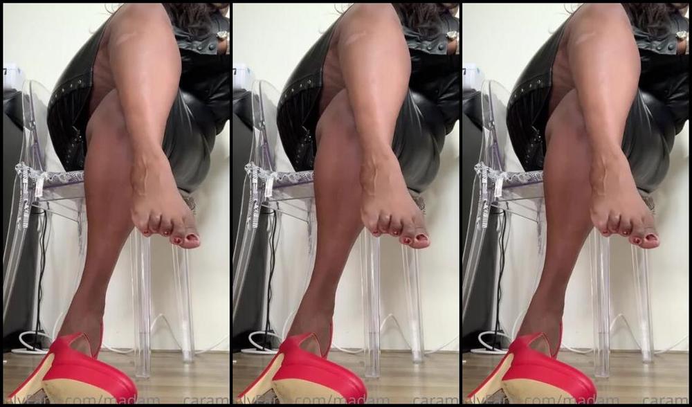 Madam Caramel Onlyfans For The Shoe And Foot Lovers Look At Mistress Beautiful Feet As She Works