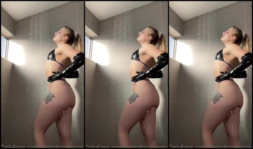 Mistress Ava Aka Iworshipavaonyx Onlyfans Take A Shiny Shower With Me In My Latex Bikini Alm
