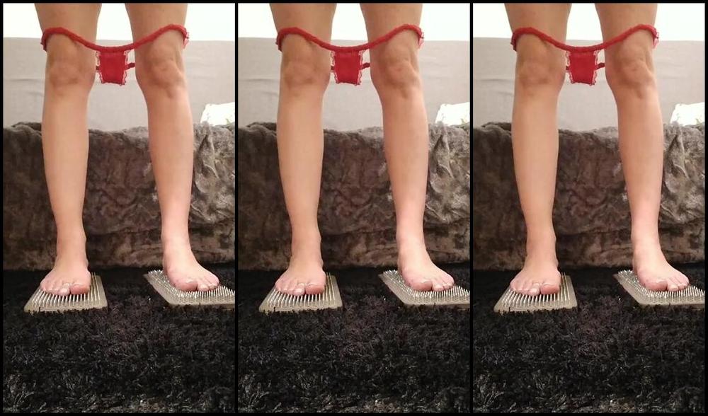 Frejas Submissive Feet Nicknamed Frejassubmissivefeet Onlyfans Extended Bed Time Punishment 3X1 Min On The Nail Boards 120 Strokes With The Cane And4