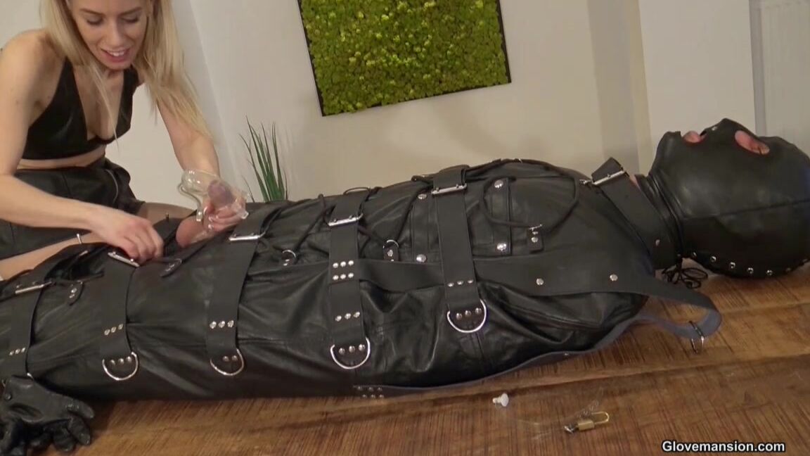 Glovemansion Bound And Milked Leather Glove Slave Part