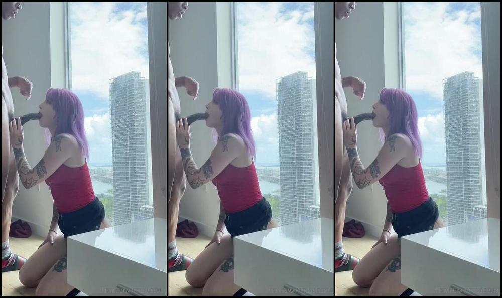 Valsteele Full Scene Fucking Up Against The Window In Front Of All Of Downtown Miami