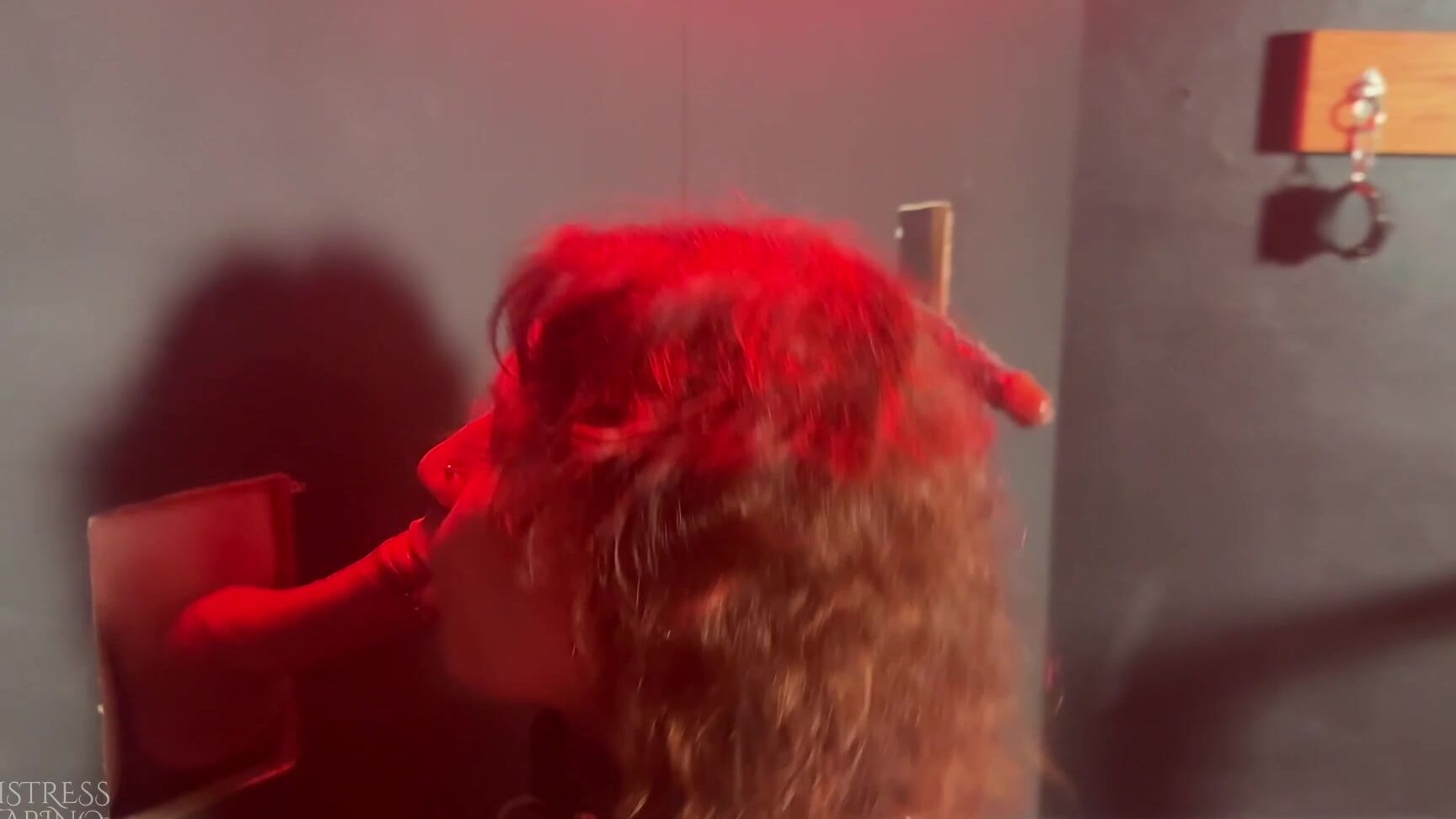 Mistresskarino Female Slut Plays In Gloryhole On My Strapon And Real Cock