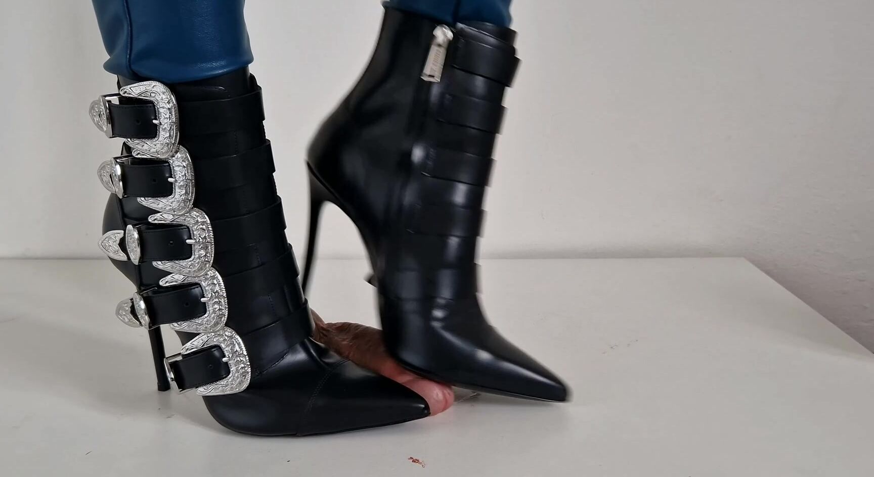 High Heels Goddess Lady Latisha Cb Trample Board Dsquared Leather Ankle Boots In Black Uhd K I Wear B