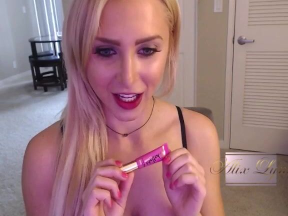 Blonde, Lip Fetish, Lipstick Fetish, Makeup, Webcam alix lynx trying on my lipstick cam show ManyVids